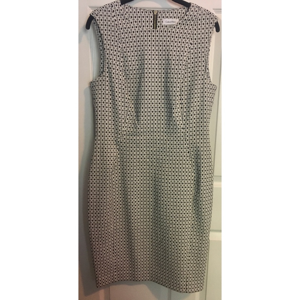 Calvin Klein Gold-Zipper Knee-Length Dress